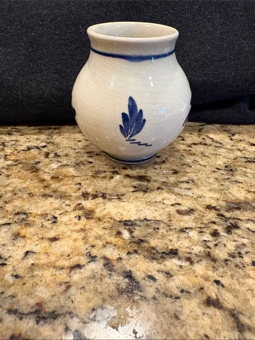 Delft Hand Painted Signed Blue & White Ceramic Windmill Vase, Dutch Decor